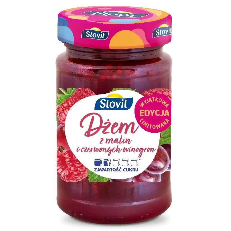 Dżem z Malin i Czerwonych Winogron Stovit 260g
