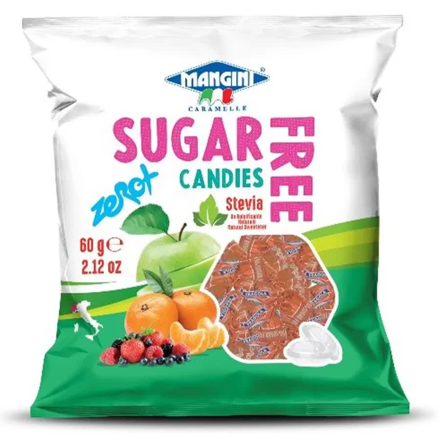 Cukierki o Smaku Zielonego Jabłka ze Stewią Mangini, 60 g