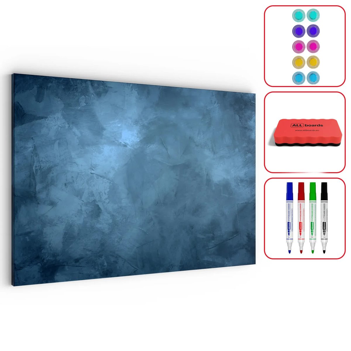 Tablica na magnesy METALboards, pochmurne niebo 90x60 cm + zestaw akcesoriów