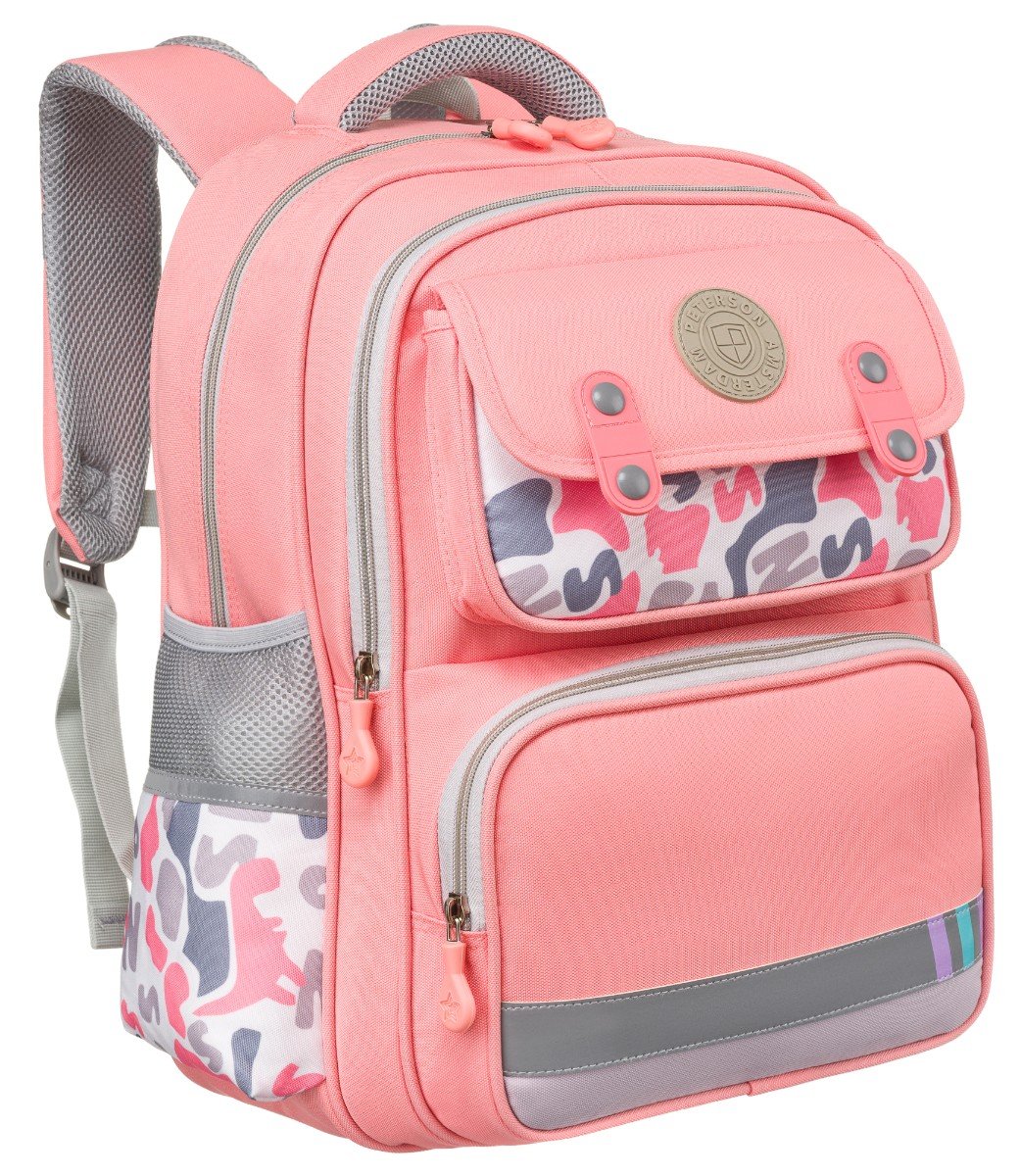 Plecak szkolny Peterson z szerokimi szelkami plecak na format A4 dwukomorowy, różowy