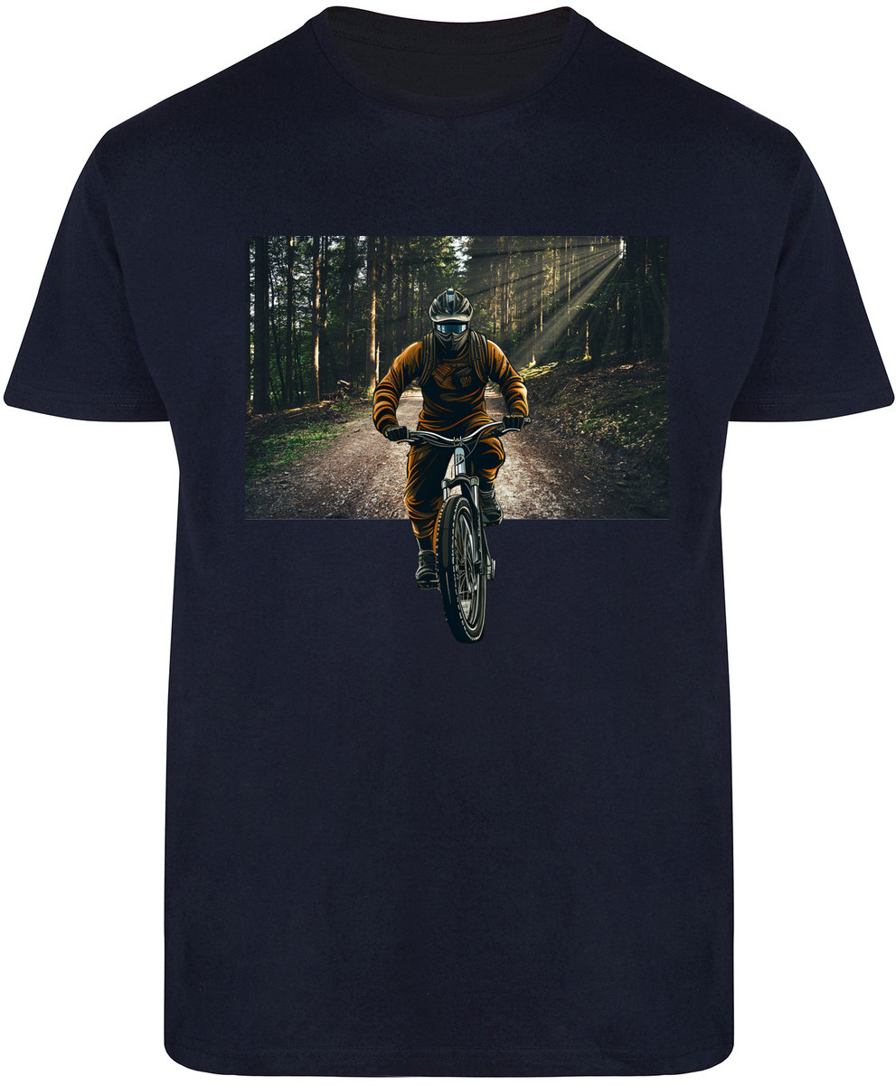 T-SHIRT MĘSKI NA ROWER DOWNHILL MTB KOLARZ KOSZULKA GRANATOWA R-S A276