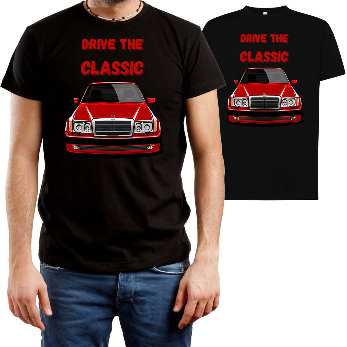 T-SHIRT MĘSKI DLA FANA MERCEDESA W124 W190 NADRUK KOSZULKA R-S A133