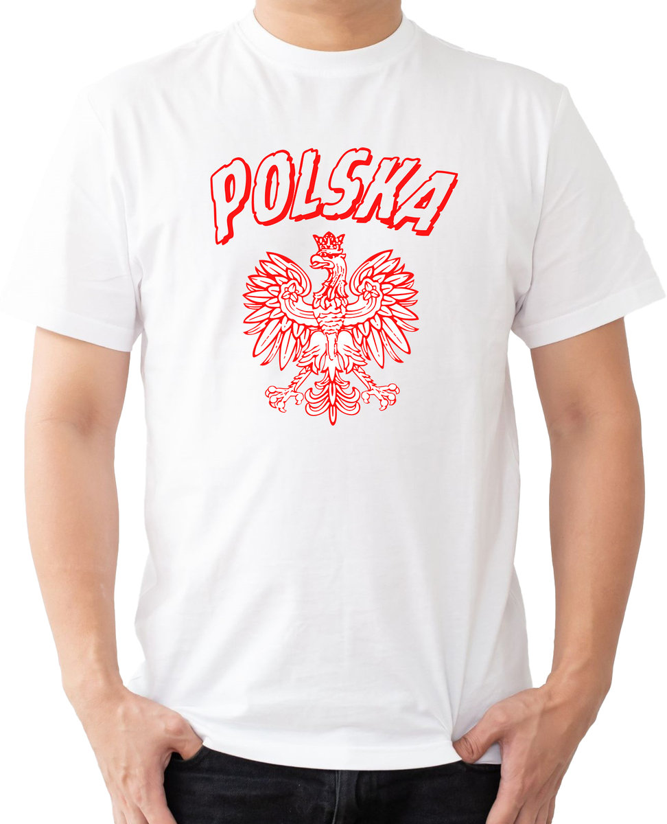 KOSZULKA Z NAPISEM POLSKA DLA FANA PIŁKI NOŻNEJ DLA KIBICA R-L A647