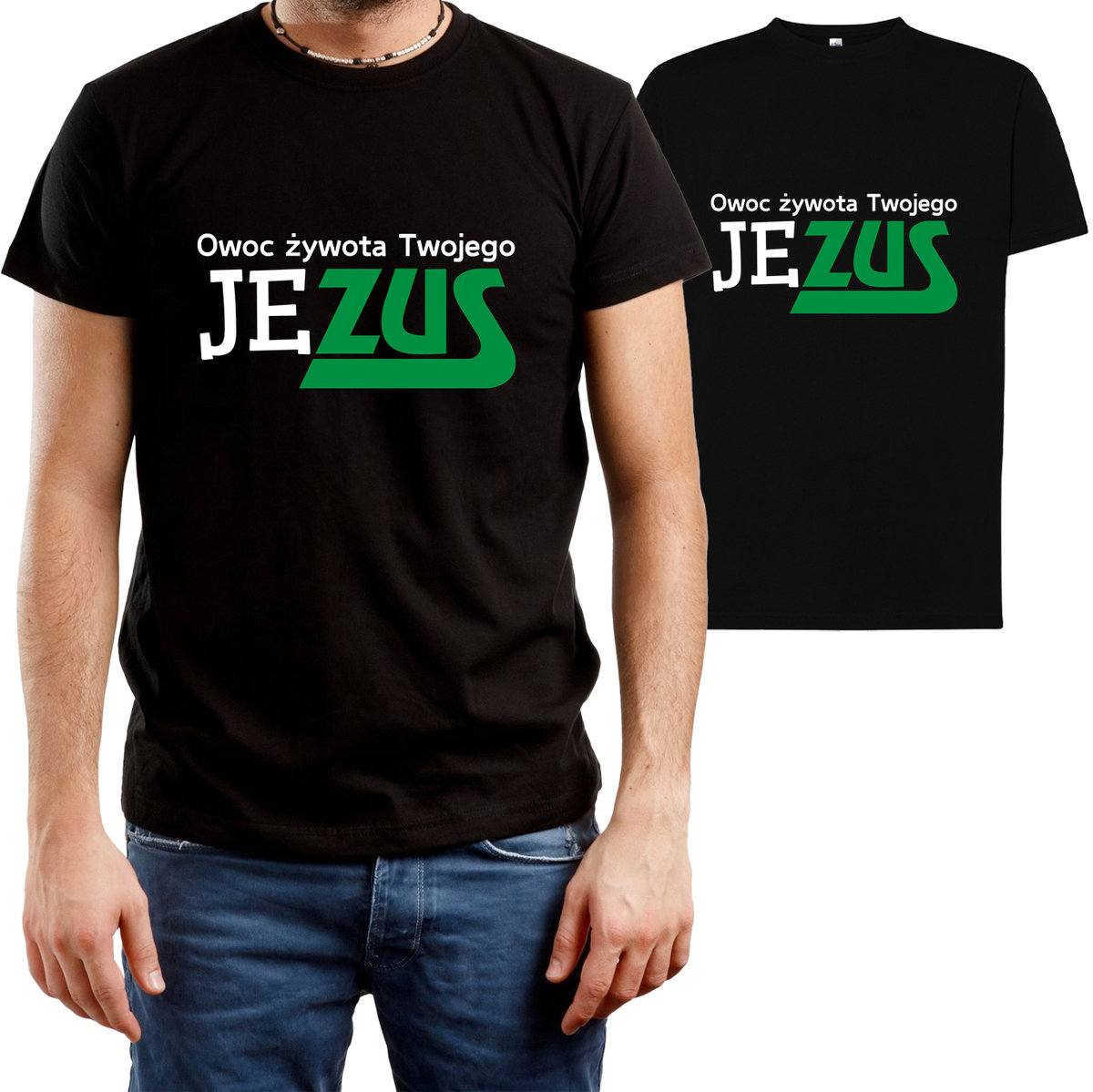 T-SHIRT MĘSKI Z NADRUKIEM PREZENT ZUS ŚMIESZNA KOSZULKA CZARNA R-L A461