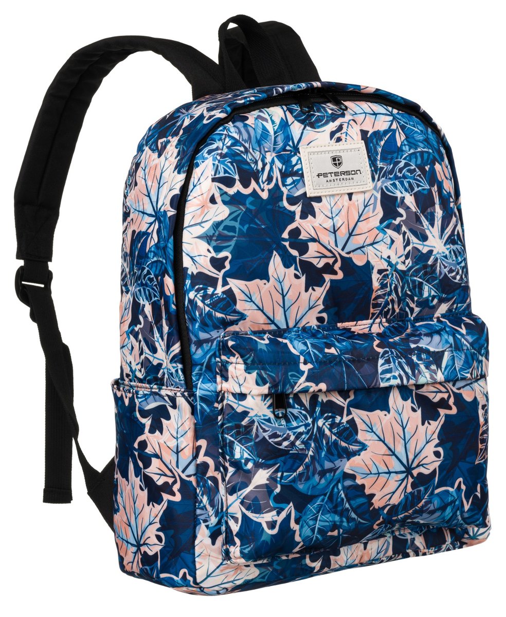 Plecak szkolny Peterson plecak sportowy z wieloma przegródkami, wzór liści