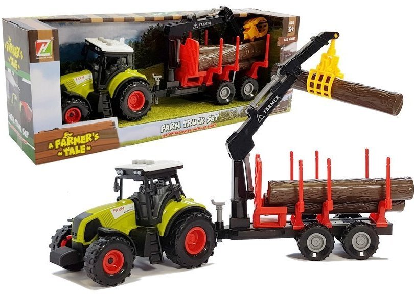 Traktor Ciągnik rolniczy z przyczepą Światła dźwięki Przyczepa