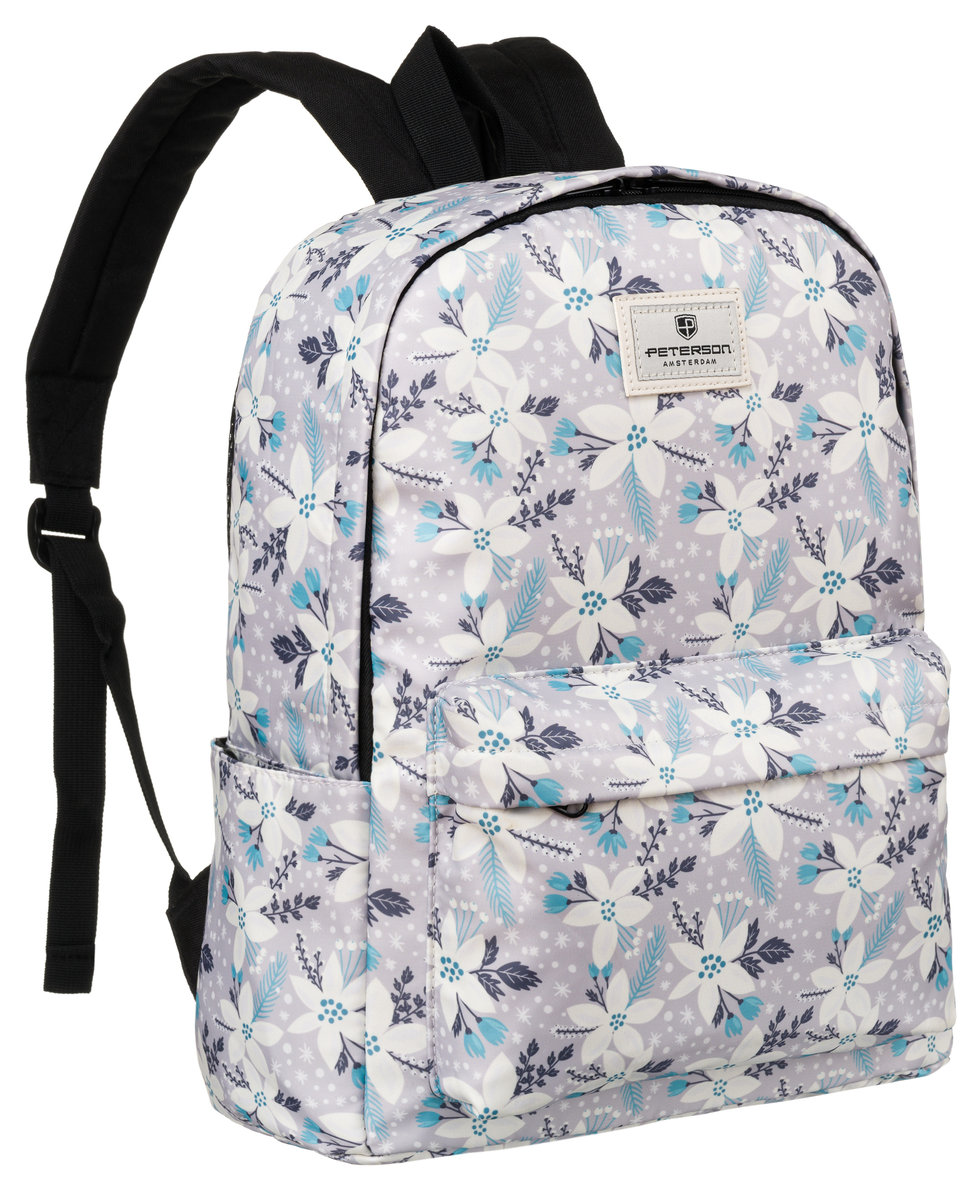Plecak szkolny Peterson plecak sportowy z wieloma przegródkami, kwiaty