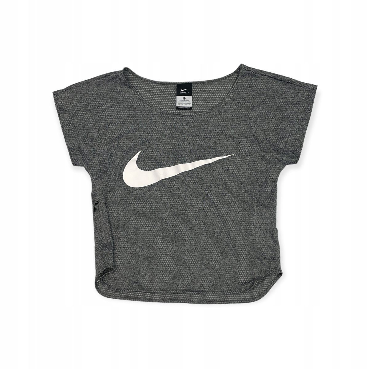 Krótka koszulka t-shirt damski szary NIKE XS