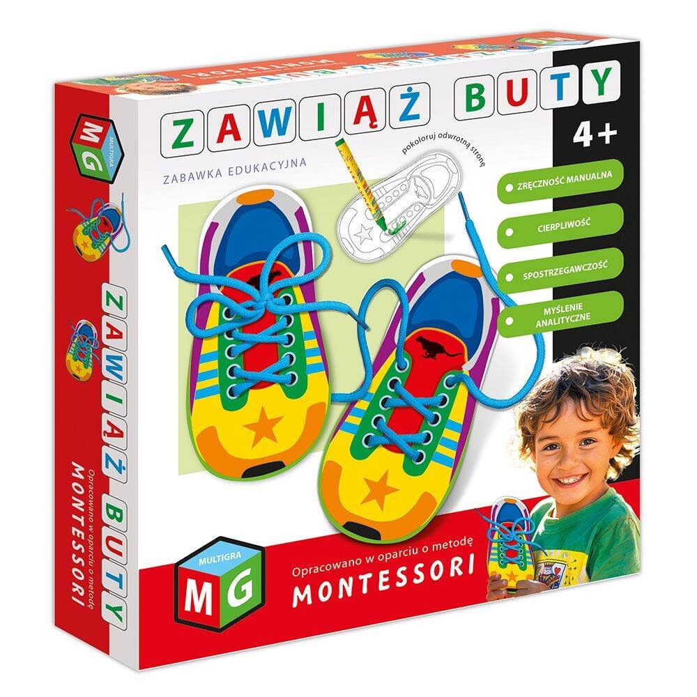 MULTIGRA, zawiąż buty - zabawka edukacyjna montessori