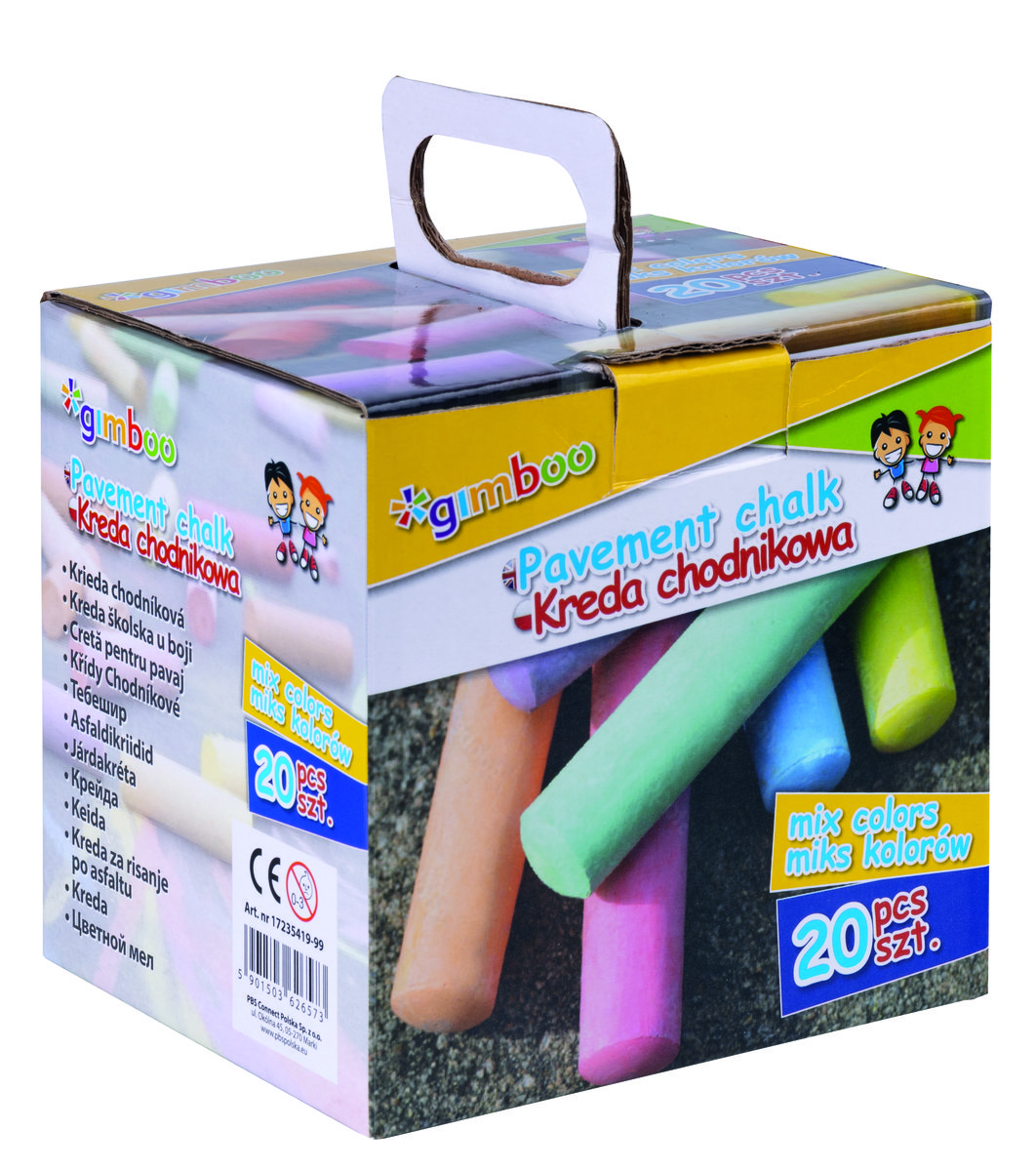 Kreda chodnikowa gimboo 20szt, eko karton, mix kolorów