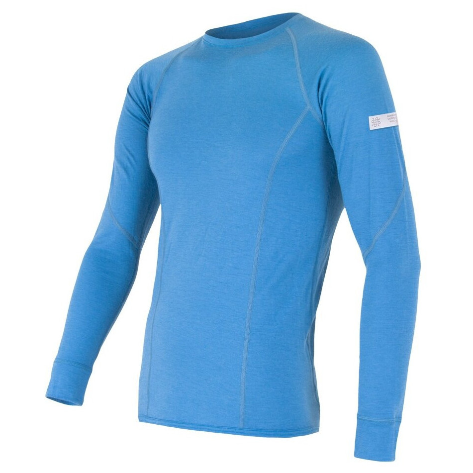 Męska koszulka Sensor Merino Wool Active dł.r. Rozmiar: L / Kolor: jasnoniebieski