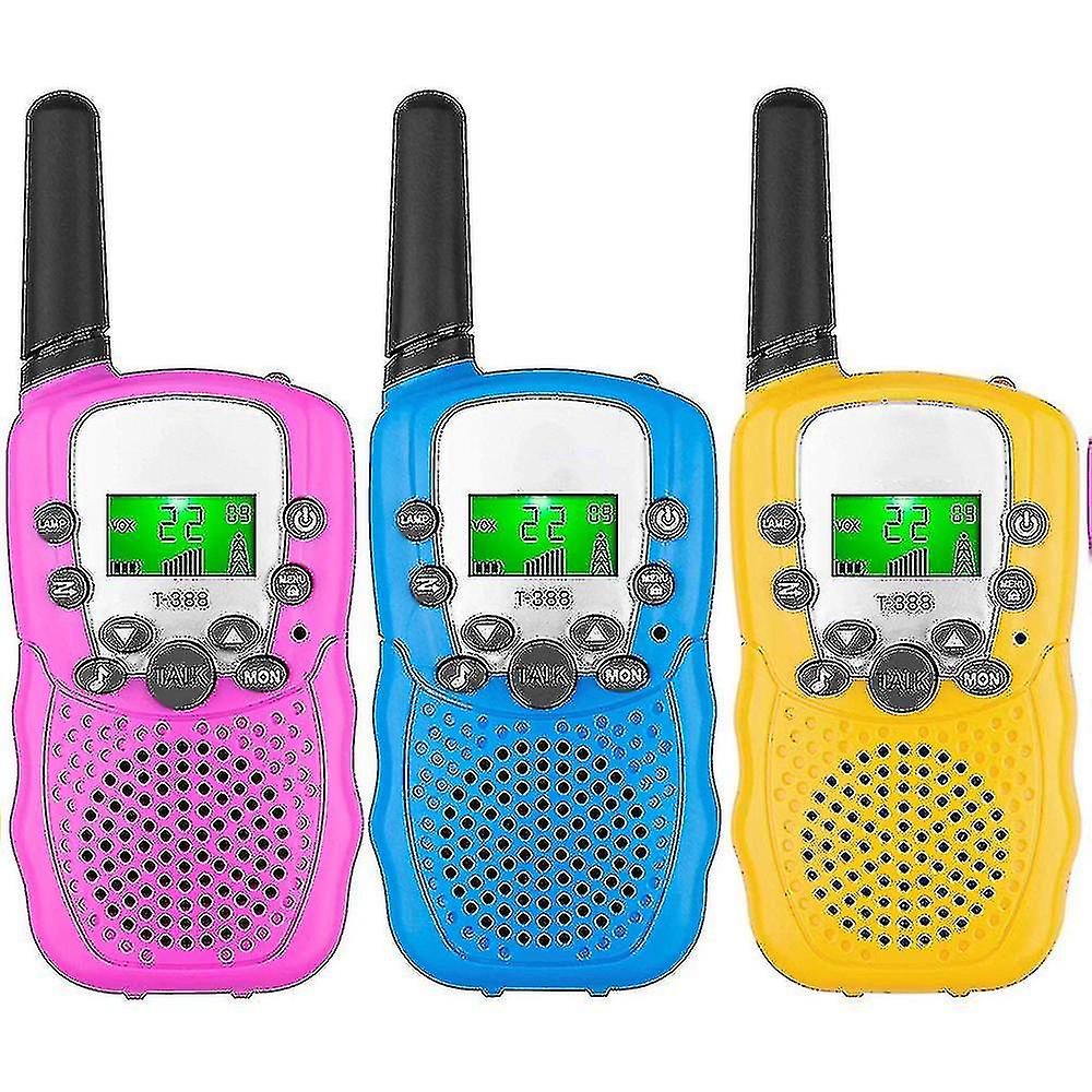 Walkie Talkies dla dzieci 3szt, 3 mile dalekiego zasięgu z podświetlanymi latarkami