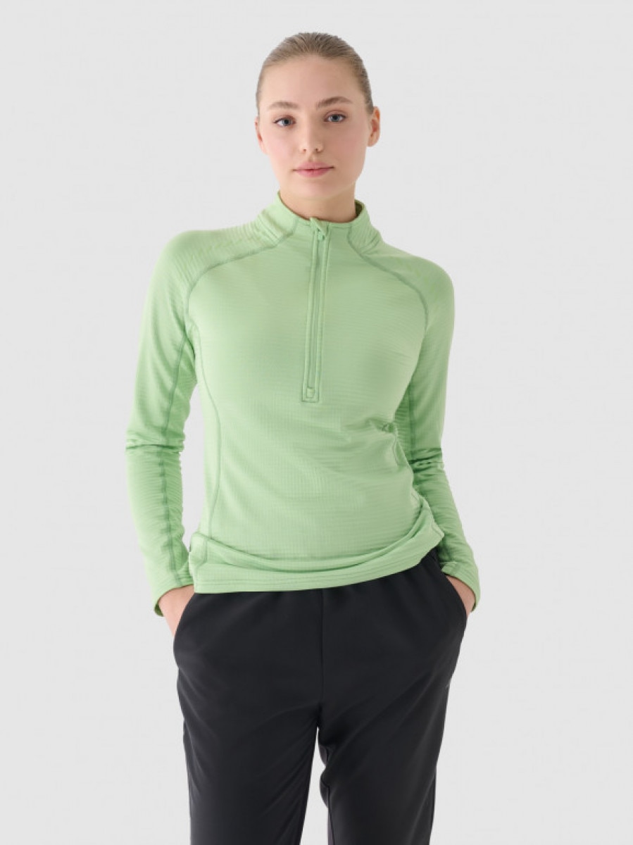 Damska bluza treningowa 4F 4FWAW24TFSWF411 - zielona