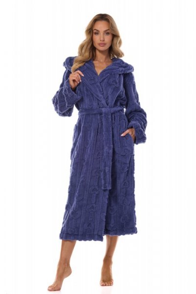 Szlafrok Carina Long 2404 Navy - l&l
