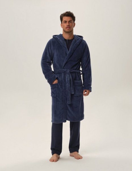 Szlafrok Hood 41940-95X Niebieski - Henderson
