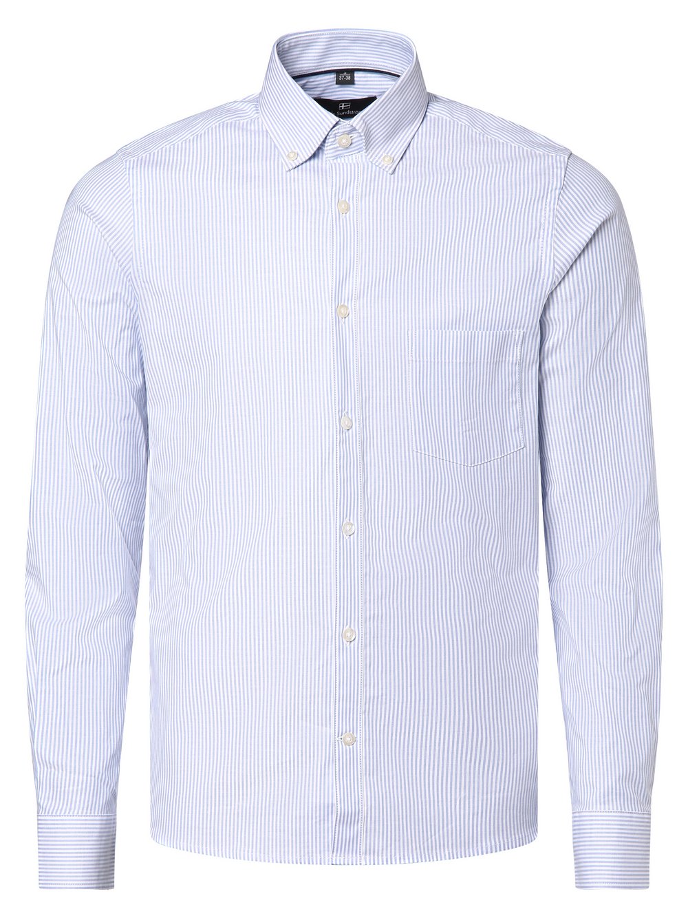 Nils Sundström Koszula męska Mężczyźni Slim Fit Bawełna niebieski|biały w paski, M