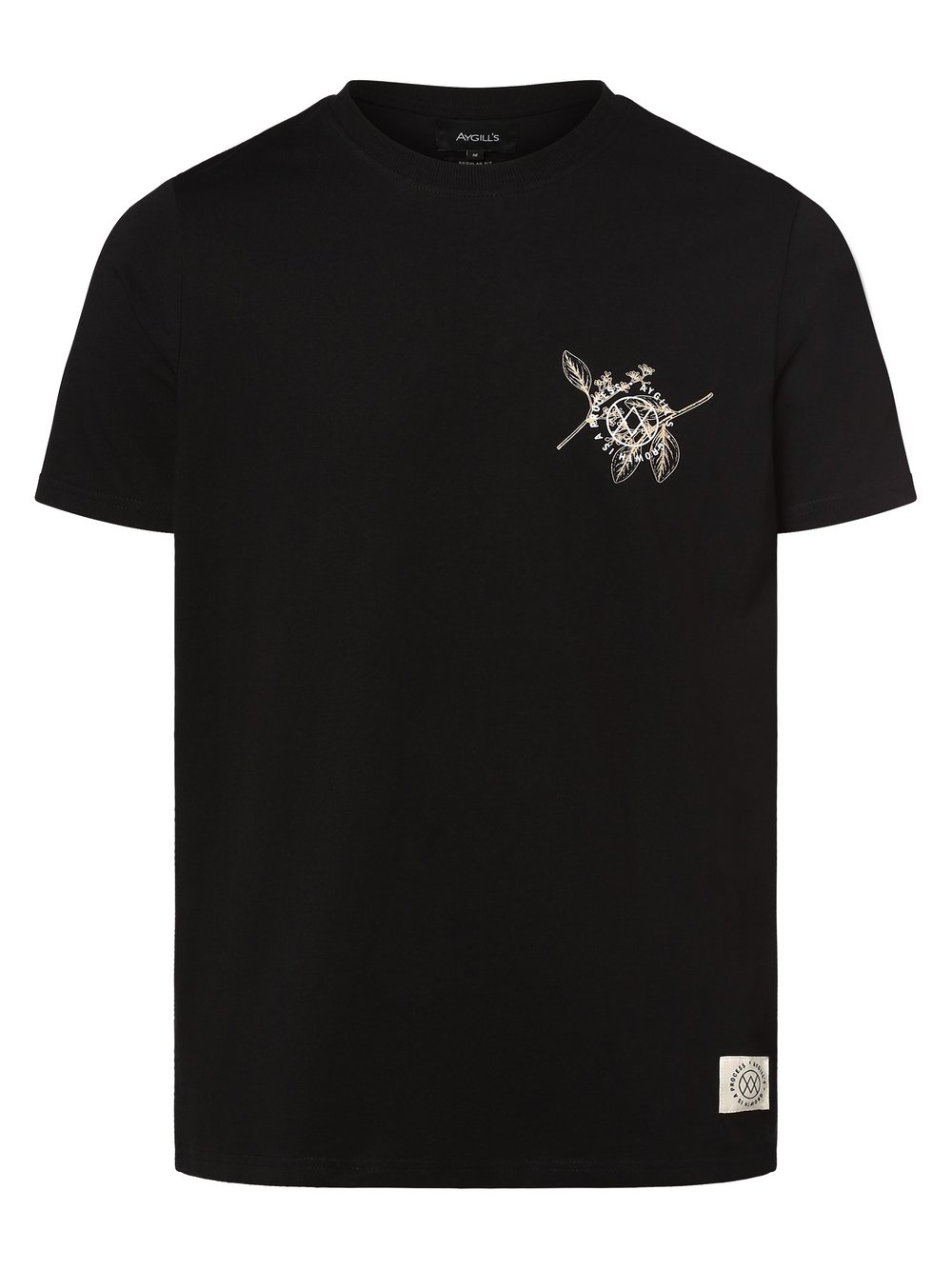 Aygill's T-shirt męski Mężczyźni Bawełna czarny nadruk, L