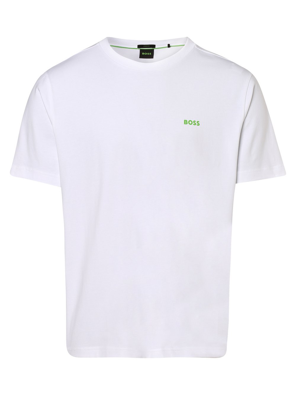 BOSS Green T-shirt męski Mężczyźni Bawełna biały jednolity, XXXL