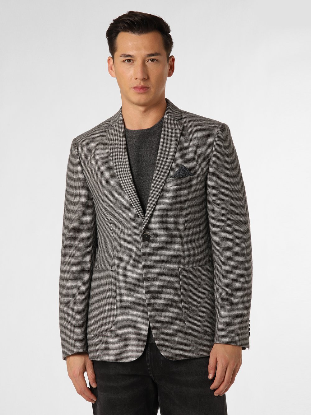 Finshley & Harding Marynarka męska Mężczyźni Modern Fit szary|czarny w kratkę, 25