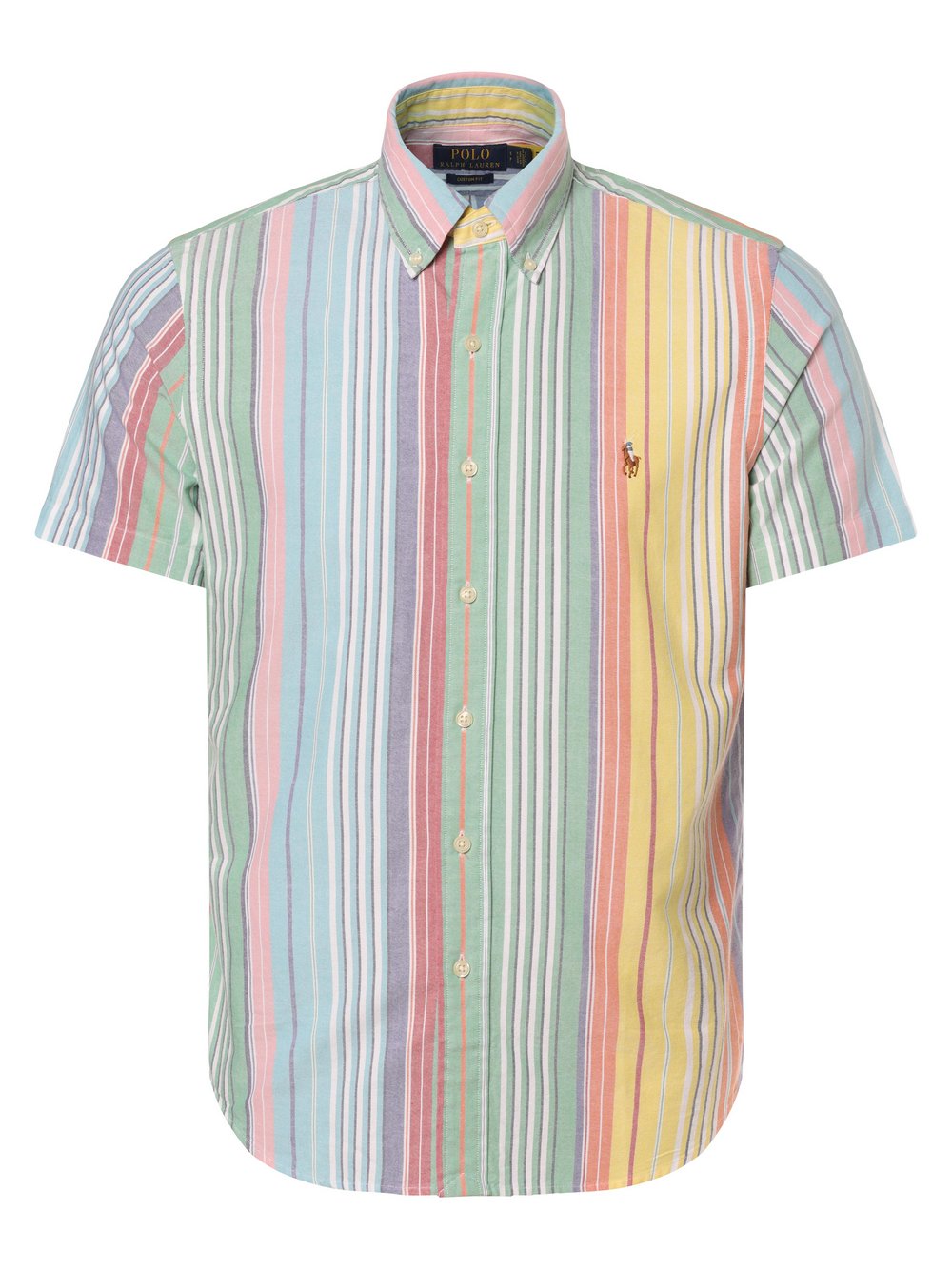 Polo Ralph Lauren Koszula męska - Custom Fit Mężczyźni Modern Fit Bawełna zielony|wielokolorowy w paski, M