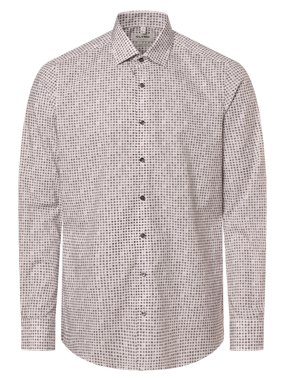 Olymp Level Five Koszula męska Mężczyźni Slim Fit Bawełna biały|wielokolorowy wzorzysty, 38
