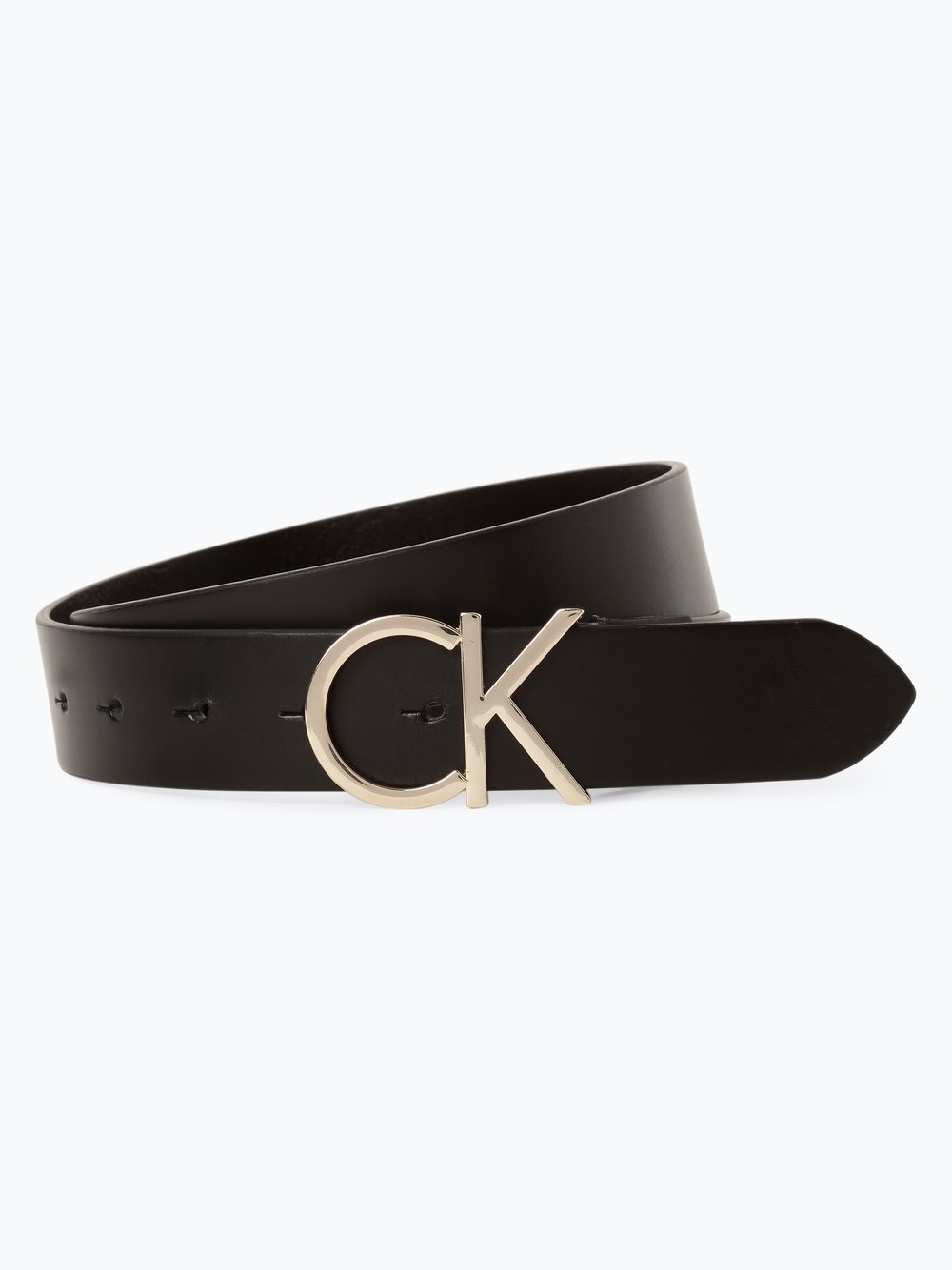 Calvin Klein Damski pasek skórzany Kobiety skóra czarny jednolity, 80