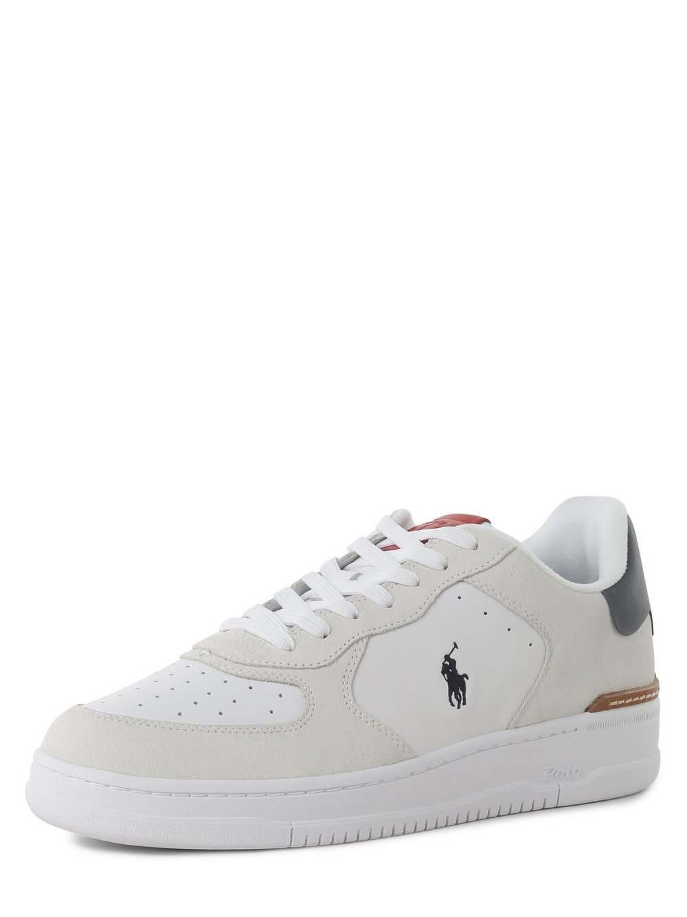 Polo Ralph Lauren Tenisówki z dodatkiem skóry Mężczyźni skóra beżowy|biały jednolity, 41