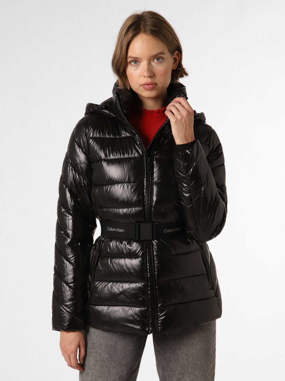 Calvin Klein Damska kurtka pikowana Kobiety czarny jednolity, L