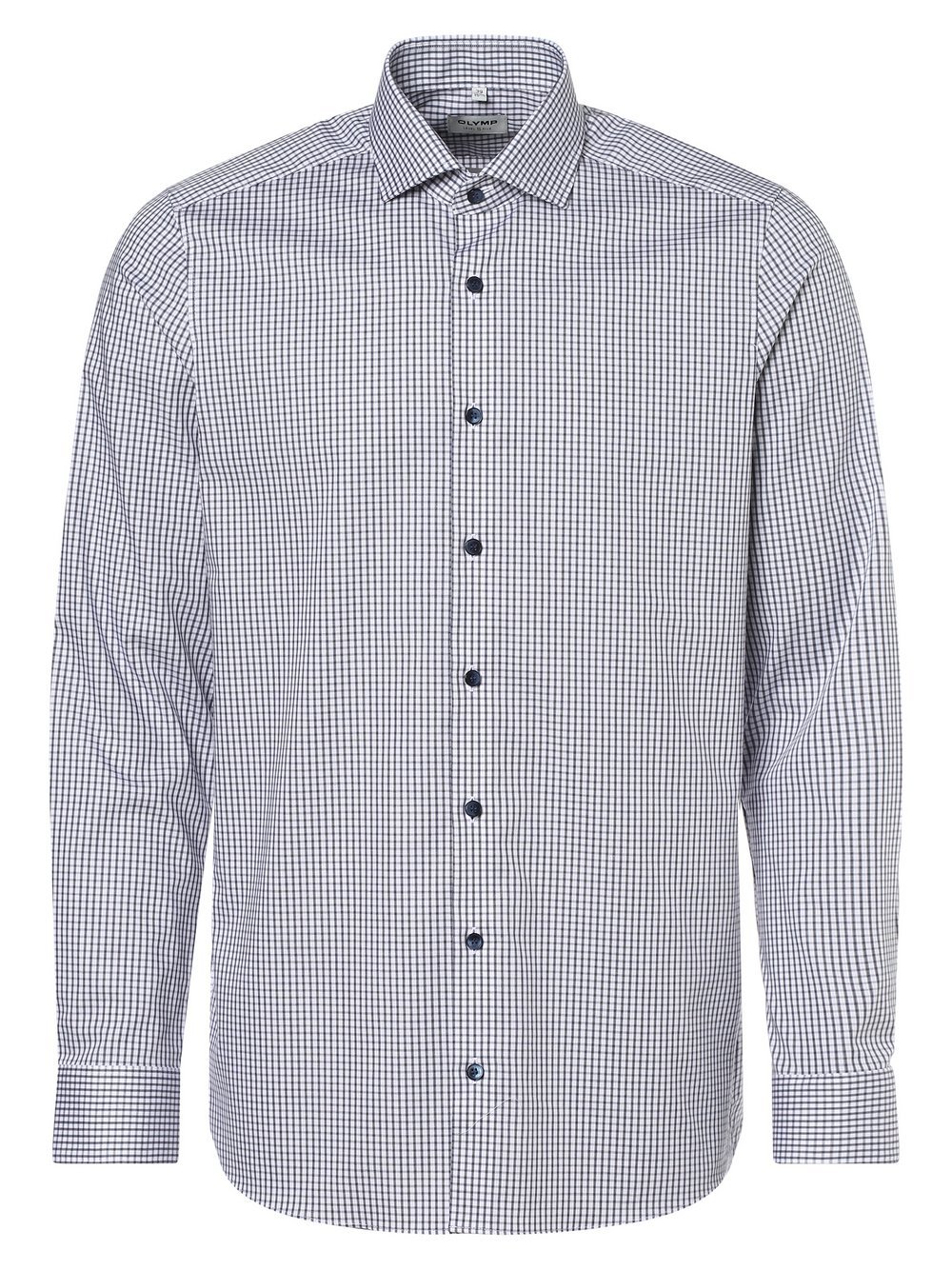 Olymp Level Five Koszula męska Mężczyźni Slim Fit Bawełna biały w kratkę, 42