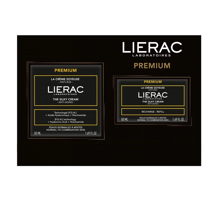 Lierac Premium zestaw jedwabisty krem przeciwzmarszczkowy + re-fill kremu