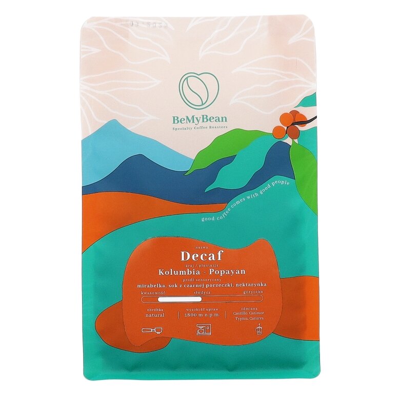 Kawa ziarnista BeMyBean Decaf Kolumbia Popayan ESPRESSO 250g