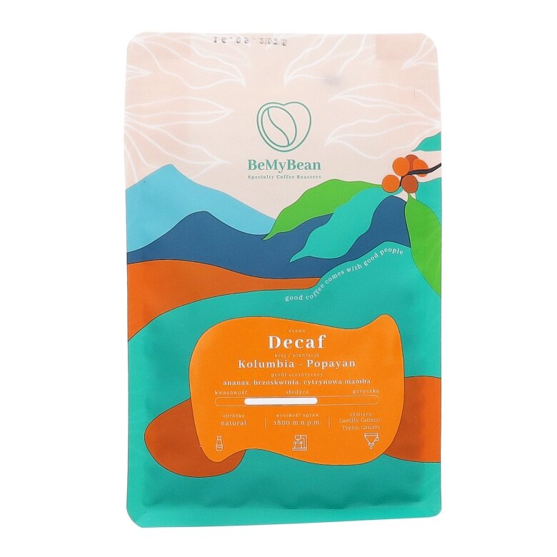 Kawa ziarnista BeMyBean Decaf Kolumbia Popayan FILTR 250g