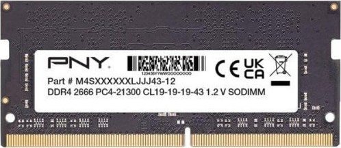 Pamięć do laptopa PNY Performance, SODIMM, DDR4, 8 GB, 2666 MHz, CL19 MN8GSD42666-SI