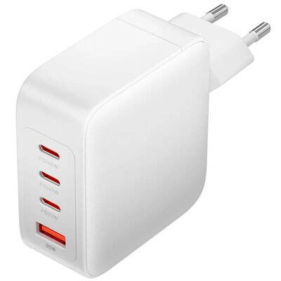 Ładowarka sieciowa, Vention, FEIW0-EU, 3xUSB-C, USB- A, 140W/140W/30W/18W, GaN (biała)