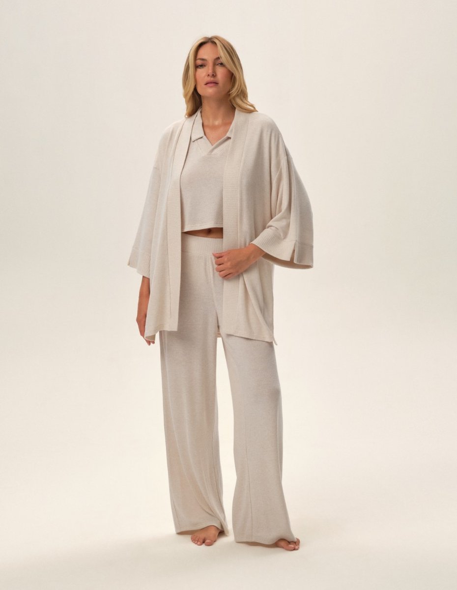 Szlafrok damski Jen - beżowy S