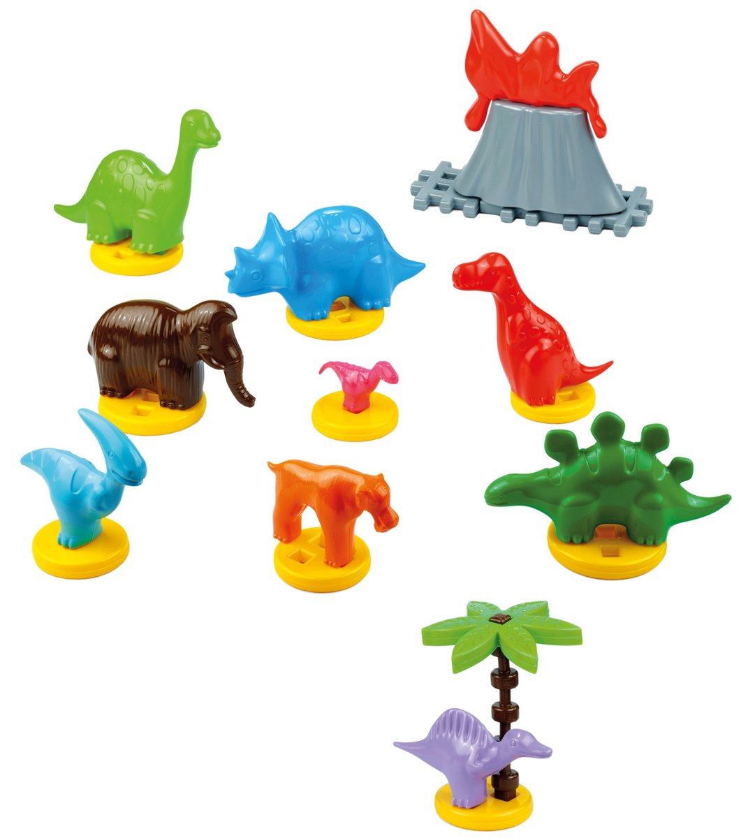 Kolorowy komplet plastikowych zabawek Dinozaury MARIOINEX