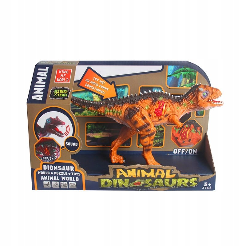 FIGURKA DINOZAURA Z ROGAMI Z DŹWIĘKIEM ŚWIATŁEM