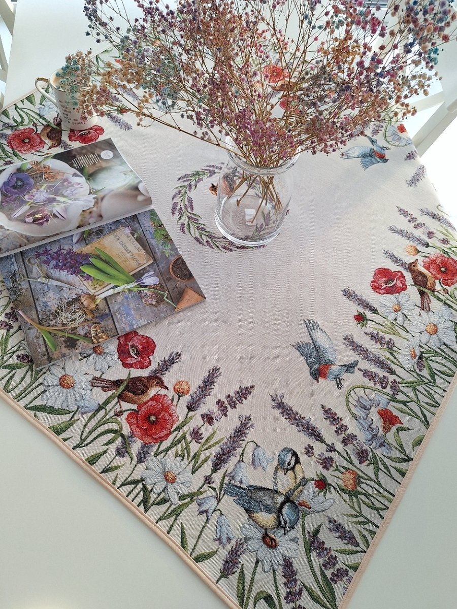 Obrus 100x100 cm 1229 Birds gobelinowy