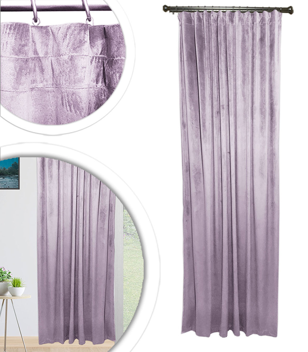 Gotowe Grube Zasłony 140x160 Miękkie Zaciemniająca VELVET Zasłona J. RÓŻOWY