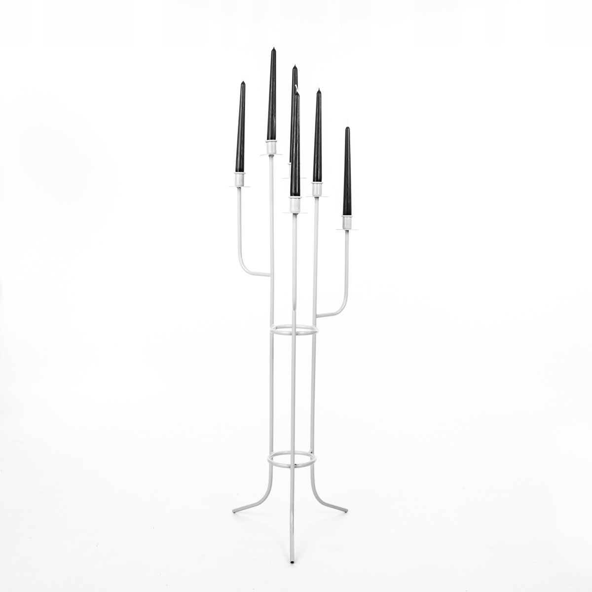 ŚWIECZNIK BIAŁY LOFT 6 RAMION 100 CM kandelabr