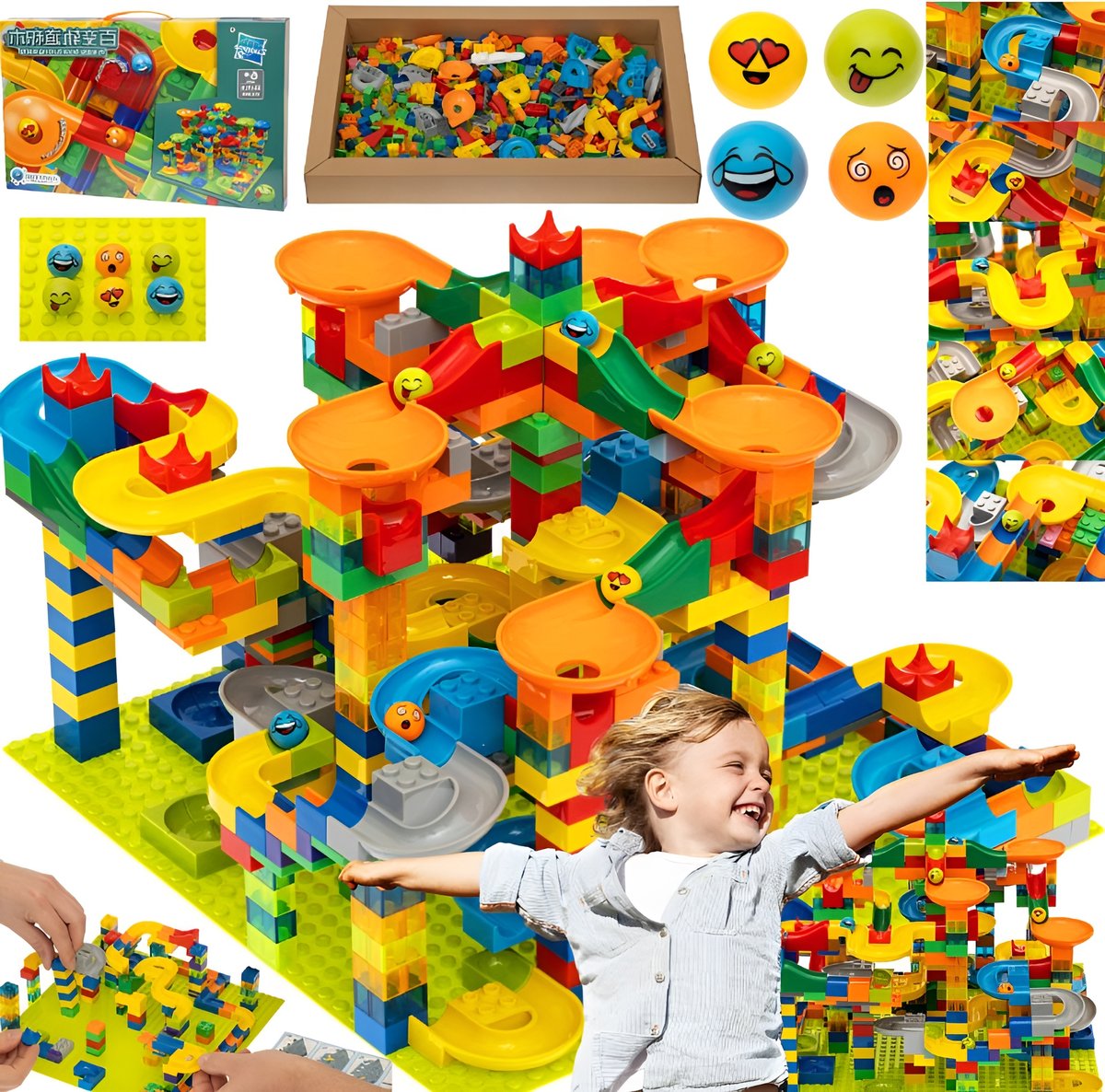 Kreatywny Zestaw Klocków Konstrukcyjnych XXL z Torem Kulkowym 514 el. 6 l +