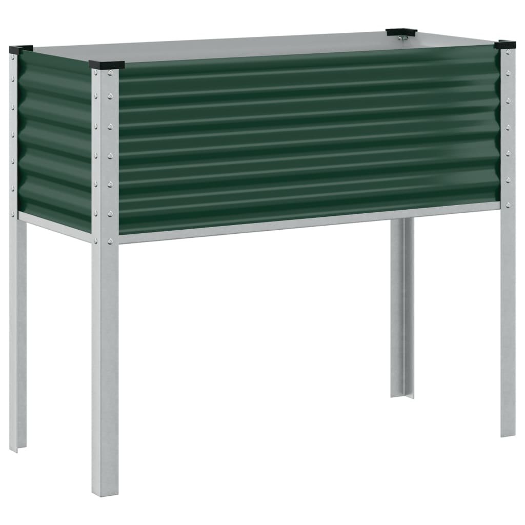 vidaXL Donica ogrodowa, zielona, 100x41x90 cm, stal
