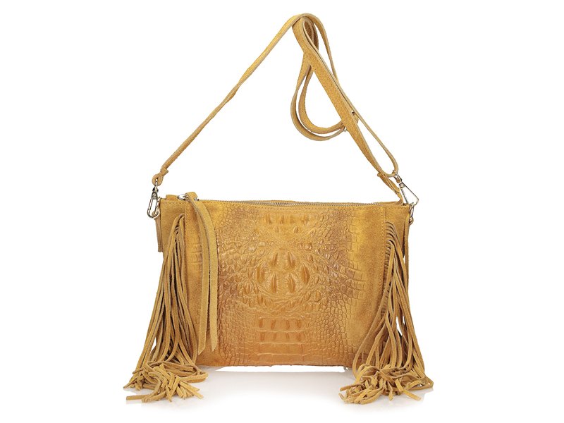 Torebka skórzana z frędzlami F16