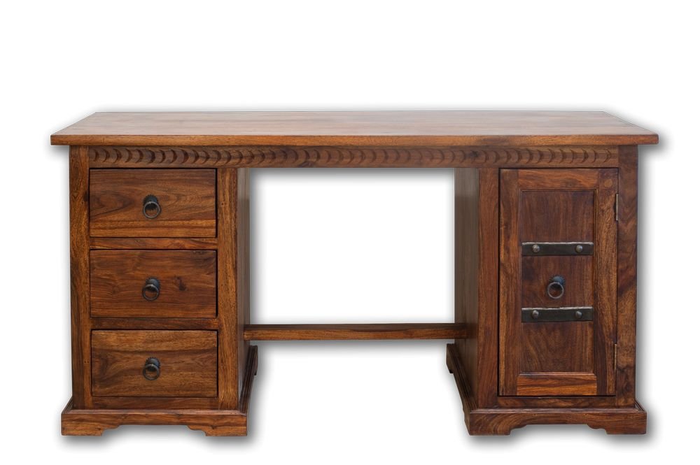 Biurko drewniane kolonialne (1+3) Walnut
