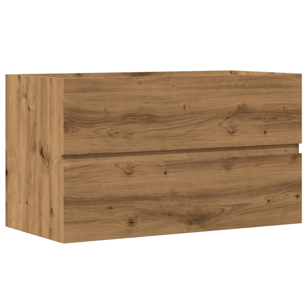 vidaXL Wisząca szafka łazienkowa, dąb artisian, 80x38,5x45 cm