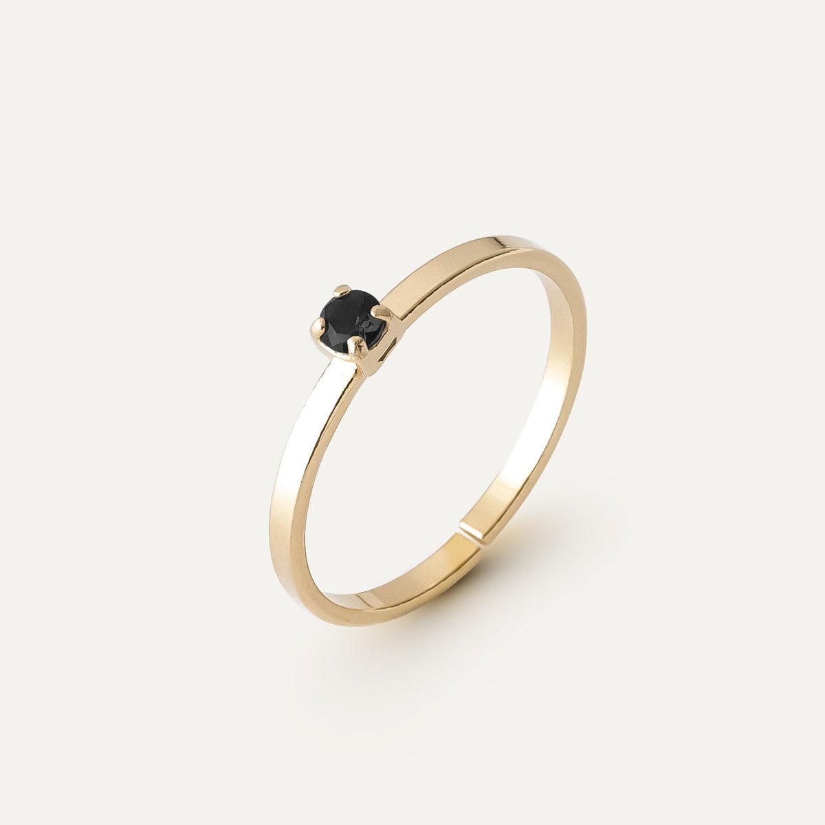 Pierścionek czarny spinel 3mm - My RING, srebro 925