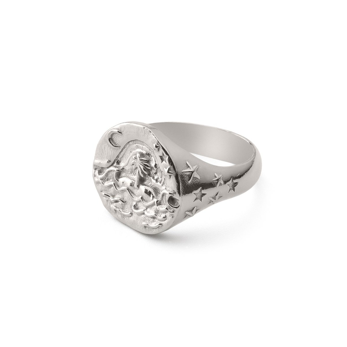 Pierścionek sygnet morze, srebro 925