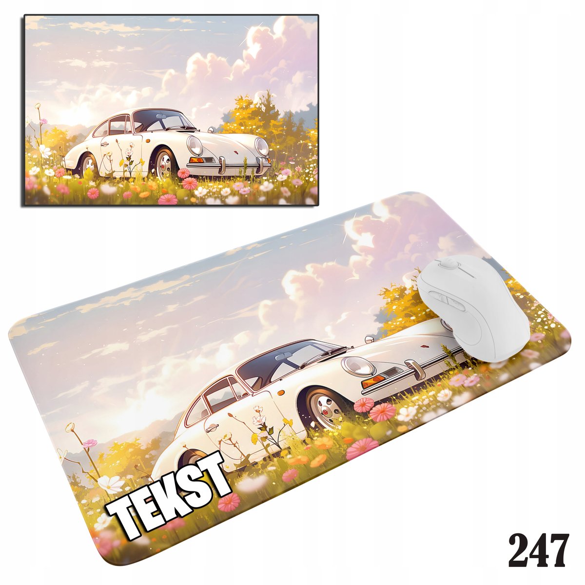 PODKŁADKA POD MYSZKĘ MYSZ WZORY DO WYBORU - SAMOCHODY PORSCHE 20x24cm