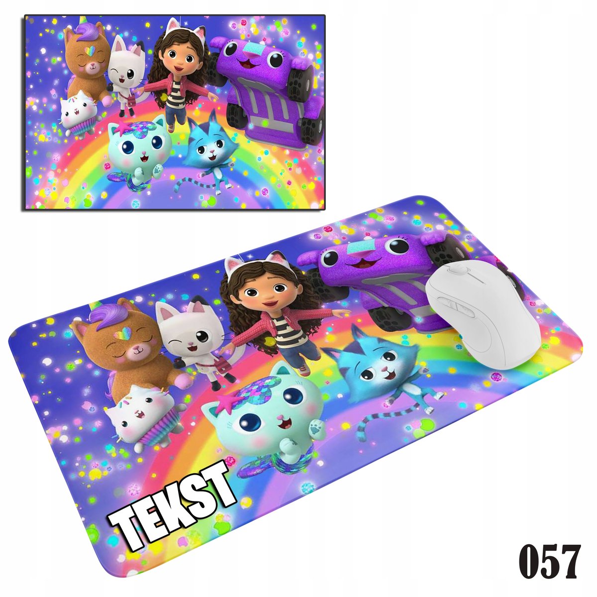 PODKŁADKA POD MYSZKĘ MYSZ WZORY DO WYBORU - KOCI DOMEK GABI KOTKI 29x36cm