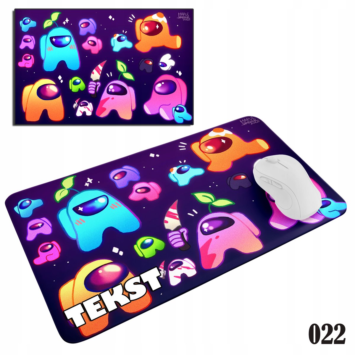 PODKŁADKA POD MYSZKĘ MYSZ WZORY DO WYBORU - AMONG US GRY 29x36cm